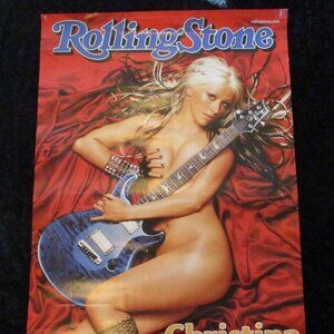 Vintage 2002 Rolling Stone Magazine Cover Poster Christina Aguilera  34 x 22